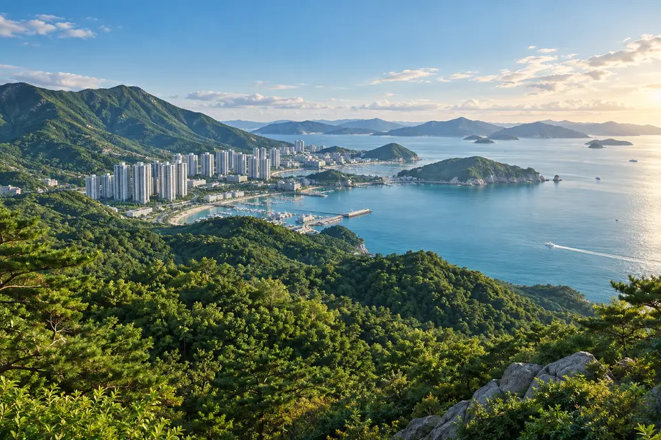 산과 바다를 품은 입지 연출 이미지